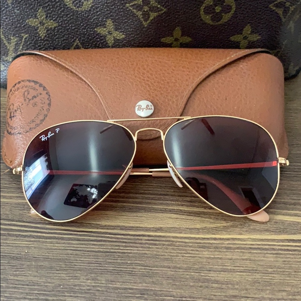 Red Rayban Evolve Aviator Sunglasses